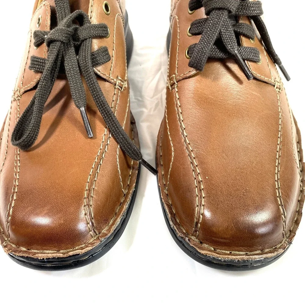 Clarks Shoes Men's 7.5 M Brown Leather Oxford Shoes Lace Up New